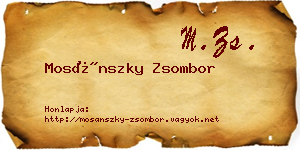 Mosánszky Zsombor névjegykártya